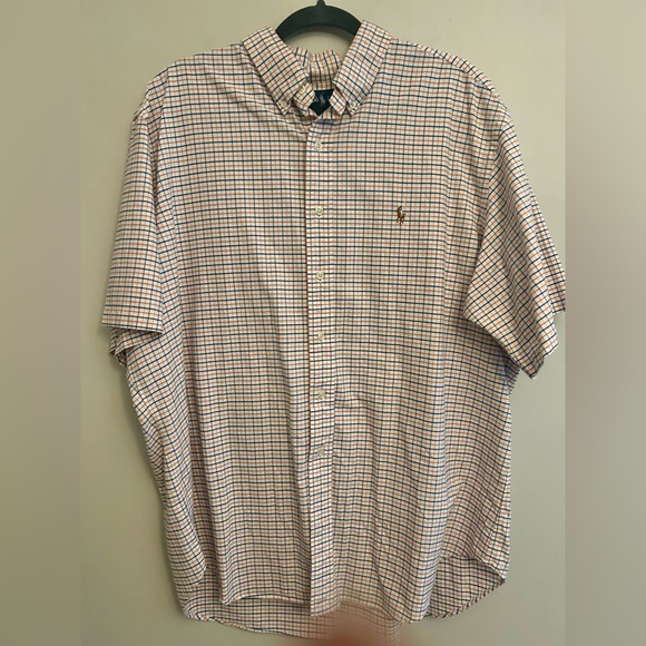 Ralph Lauren Other - Ralph Lauren Short Sleeve Classic Fit Button Down Shirt Orange & Blue XXL